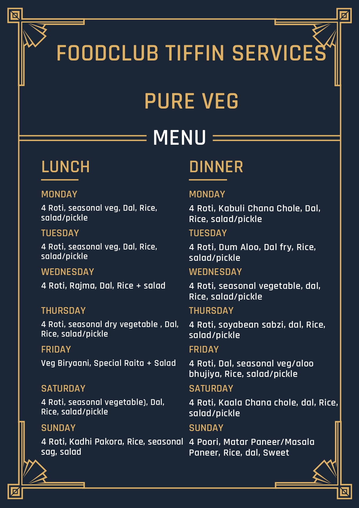 Lunch & Dinner Menu